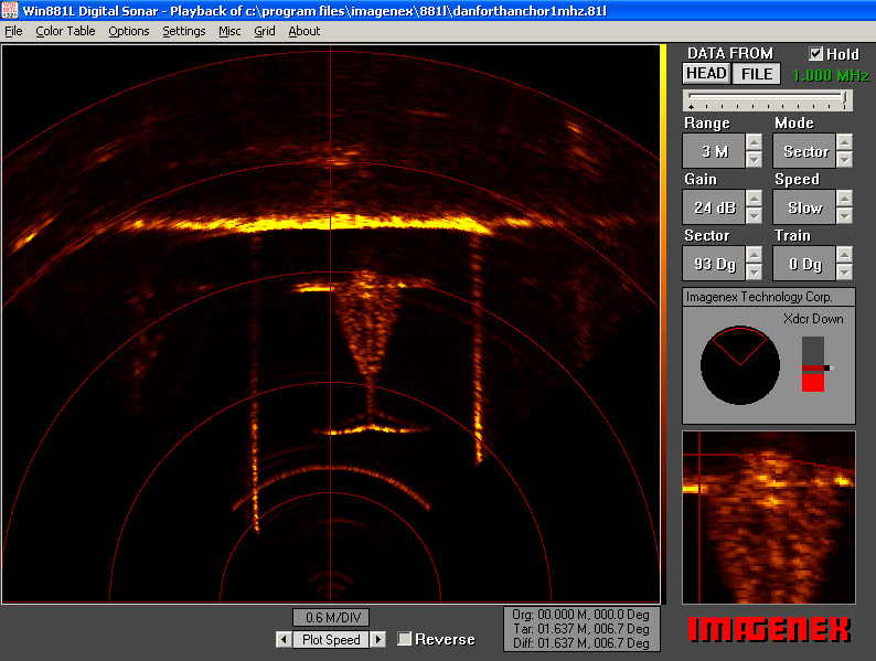 881L - 1 MHz image of a Danforth anchor